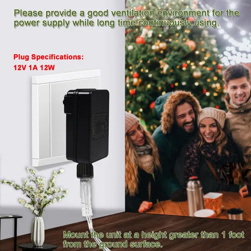 Miniatura 5 de Fuente de alimentación de 12 V, 1 A, 12 W, clase 2, reemplazo de transformador LED, adaptador de corriente de bajo voltaje para exteriores