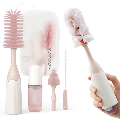 Miniatura 2 de Momcozy Kit de cepillos para botellas Pink & Momcozy - Líquido de limpieza para cepillos de botellas