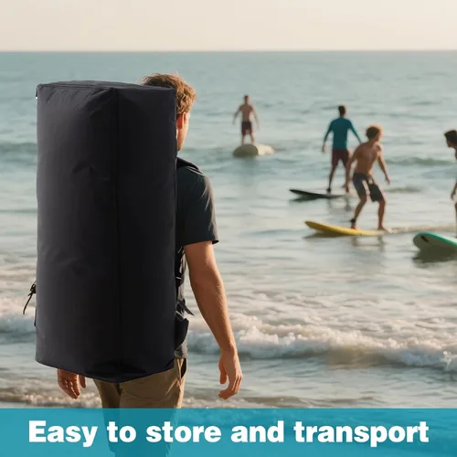 Miniatura 8 de Tabla de remo inflable con accesorios de SUP de primera calidad – Mochila, paleta ajustable, cubierta antideslizante, bomba de mano, correa, aletas