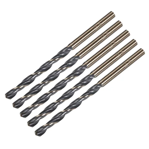 Miniatura 6 de uxcell 5 brocas de vástago recto de 0.098 in de titanio dorado y nitruro negro recubierto de acero de alta velocidad (HSS) 4341 con vástago de 0.098