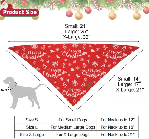 Miniatura 4 de ADOGGYGO Bandana de Navidad para perros, bufanda para mascotas, babero, pañuelo, tela premium duradera, varios tamaños disponibles, disfraces