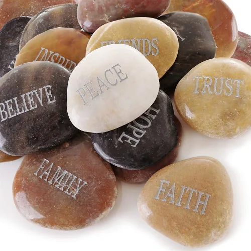 Miniatura 10 de 12 piedras para bricolaje grabadas inspiradoras piedras de jardín pulidas inspiradoras, estimulación natural, decoración curativa personalizada