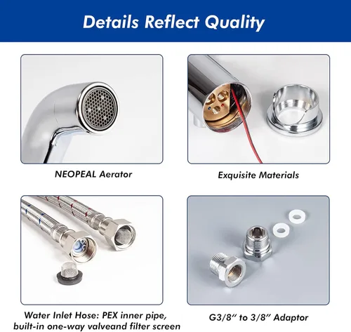 Miniatura 4 de Llave de baño manual y automática, llave de baño sin contacto con una varilla de control de temperatura, cromo, TS-5303C