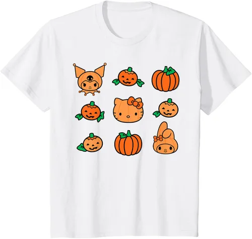 Miniatura 18 de Camiseta de Halloween Hello Kitty My Melody Kuromi Pumpkins