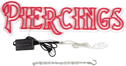 Miniatura 6 de Letrero de neón de piercings grandes, especialmente diseñado para letreros de estudio de tatuajes, letreros decorativos LED súper brillantes
