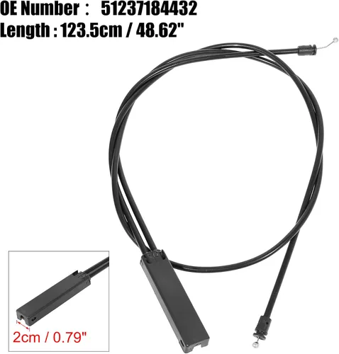 Miniatura 3 de X AUTOHAUX 51237184432 Cable de liberación del capó central del motor de automóvil para BMW 328i xDrive, 328xi, 335d, 335i xDrive, 335is, 335xi, M3