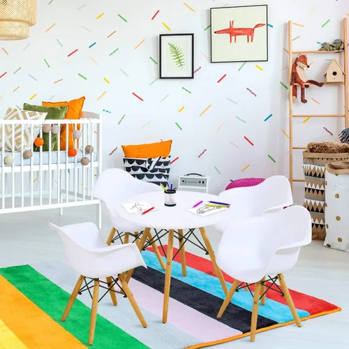 Miniatura 2 de Costzon Juego de mesa y silla para niños, juego de mesa de estilo moderno de mediados de siglo con sillones para niños pequeños, juego de mesa