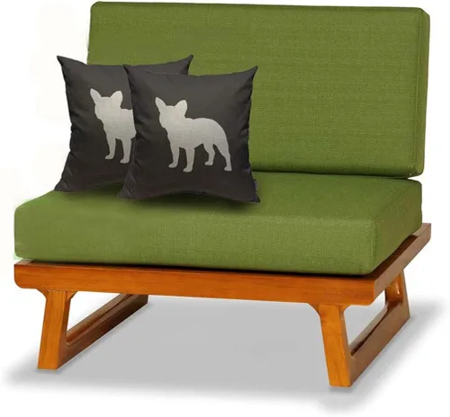 Miniatura 5 de Mugod Funda de almohada cuadrada de lino con silueta de bulldog francés para el hogar, funda de almohada cuadrada de lino para hombres y mujeres