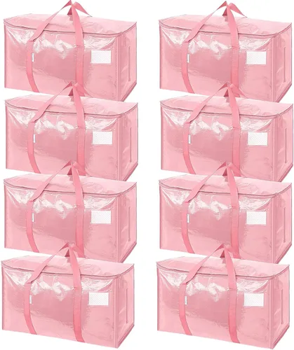 Miniatura 22 de TICONN Paquete de 2 bolsas de mudanza extra grandes resistentes con cremalleras y asas de transporte, bolsas de almacenamiento duraderas
