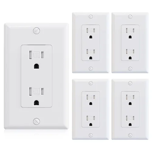 Miniatura 26 de ELEGRP Toma de corriente decorativa de pared, resistente a manipulaciones, 15 amperios, enchufe eléctrico de pared estándar, grado residencial