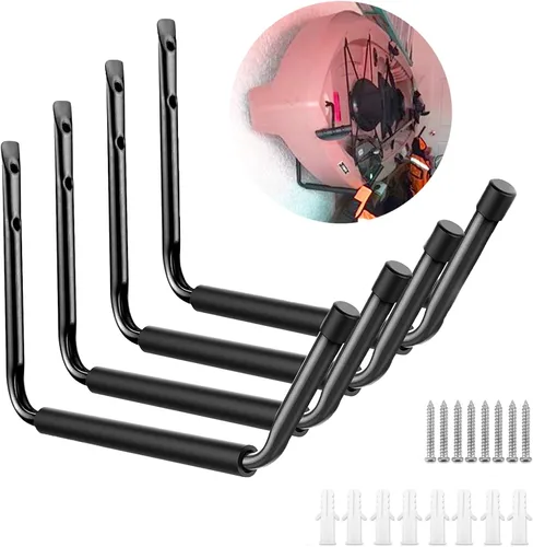 Ganchos de kayak resistentes, ganchos de almacenamiento de kayak montados en la pared, colgador de kayak para pared de garaje, estante de