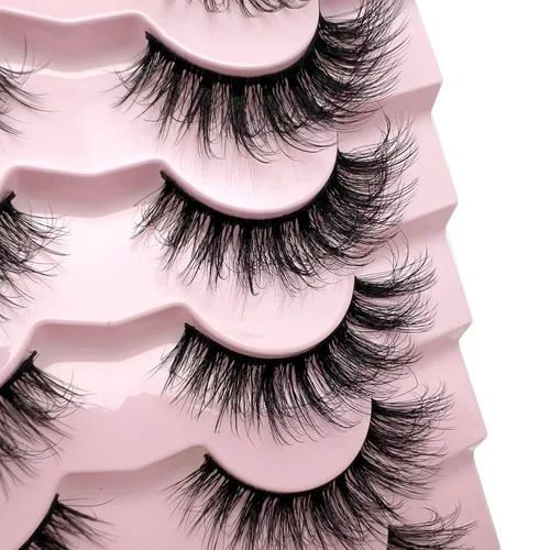 Miniatura 5 de IFSOWDRA Pestañas postizas de aspecto natural, pestañas cortas de ojo de gato, 0.394-0.630 in, rizo 3D D, pestañas de visón sintético, paquete