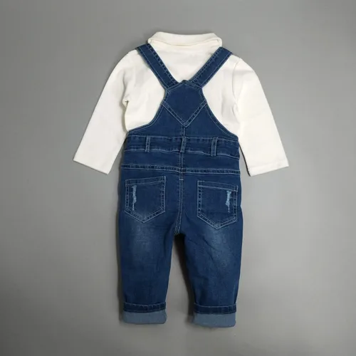 Miniatura 8 de Conjunto de pantalones de jean para bebés y niños pequeños