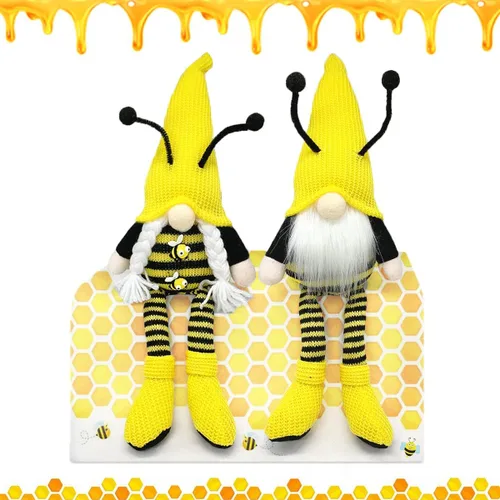 Miniatura 8 de 2 piezas de decoración de gnomos de primavera y verano, exquisito tamaño más pequeño de 7.5 pulgadas, decoración de gnomo de primavera y verano