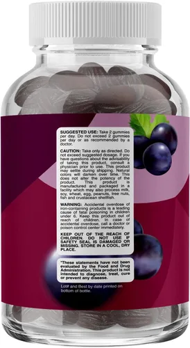 Miniatura 9 de Gomitas de hierro multivitamínico natural para adultos, vitaminas gomosas para adultos con hierro y vitaminas del complejo B que aumentan