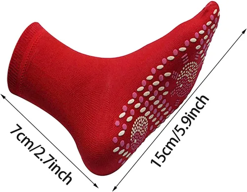 Miniatura 6 de COMIOR 4 pares de calcetines de calentamiento automático de colores mixtos, calcetines calefactables, calcetines calefactables para senderismo