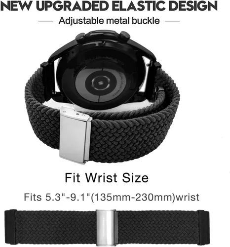 Miniatura 5 de Abanen Correas de reloj elásticas trenzadas para Garmin Venu 2S / Venu 3S/Vivoactive 4S / Vivomove 3S, 0.71 pulgadas (0.709 in), elástico, suave