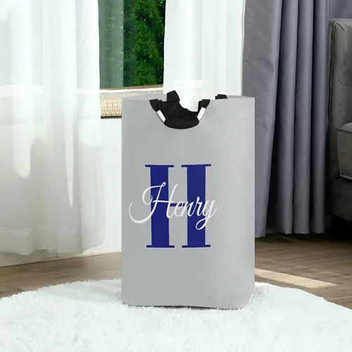 Miniatura 2 de Cesta de lavandería personalizada con tu nombre, bolsa de lavandería grande personalizada, plegable, de tela Oxford, elegante contenedor