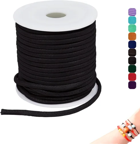 Miniatura 41 de CAMAL Cuerda de cera de 0.069 pulgadas para hacer pulseras, hilo encerado de 23 yardas para joyería y pulsera, cordón encerado para manualidades