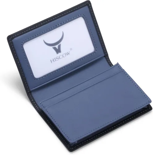 Miniatura 37 de Funda de piel para tarjetas de visita para hombres y mujeres, piel de becerro italiana Café