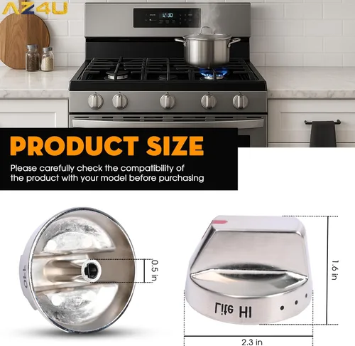 Miniatura 6 de AZ4U 5 piezas DG64-00473A - Perilla para horno, compatible con Samsung Gas Range NX58F5700WS NX58K7850SS NX58H5600SS NX58J7750SS NX58M6850SS