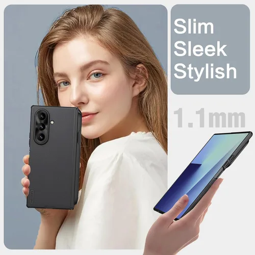 Miniatura 4 de Nillkin Funda para Samsung Galaxy Z Fold 7 con soporte para S Pen (compatible con MagSafe), protección de bisagra, protector de pantalla HD, textura