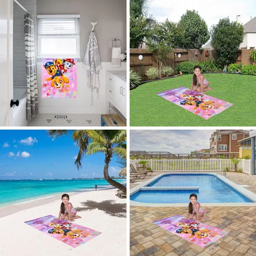 Miniatura 4 de Franco - Toalla de baño/piscina/playa para niños, de algodón súper suave, de 58 x 28 pulgadas, Paw Patrol, para niñas Paw Patrol Girls