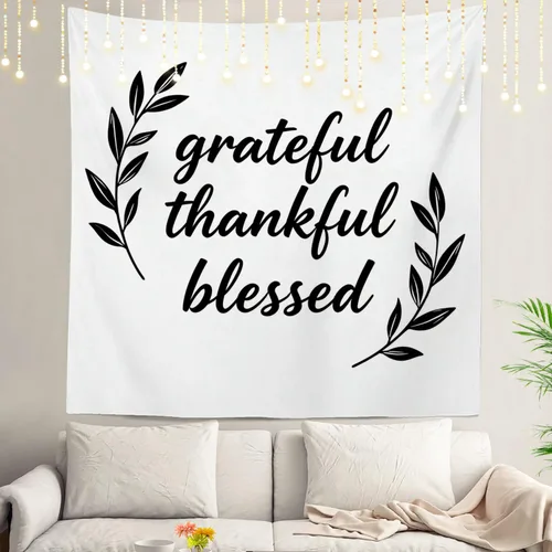 Miniatura 62 de Shrahala Tapiz de pared cristiano con palabras blancas, palabras de Navidad, escuela, Jesús, Biblia, adoración de la Biblia, tapiz grande