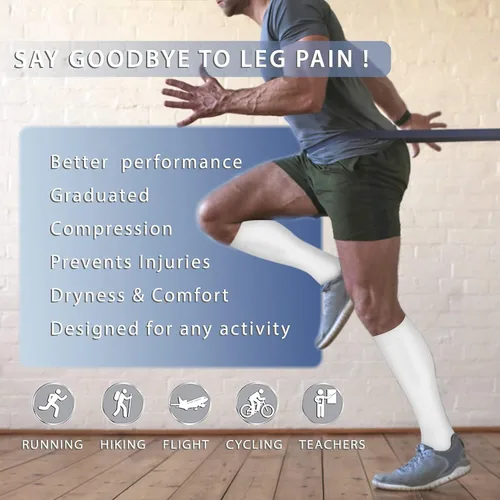 Miniatura 2 de Iseasoo - Calcetines de compresión y de cobre para hombre y mujer, para mejorar la circulación, correr, hacer senderismo y ciclismo, 15-20 mmHg (SM)