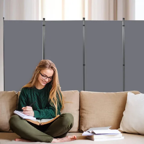 Miniatura 5 de Divisor de habitación de 6 pies de pantallas plegables de privacidad, 4 paneles divisores de habitación con diseño independiente, divisor de pared