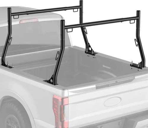 JY PERFORMANCE Bastidores de escalera para camión, capacidad de 800 libras, bastidor de escalera extensible para caja de camioneta, acero resistente