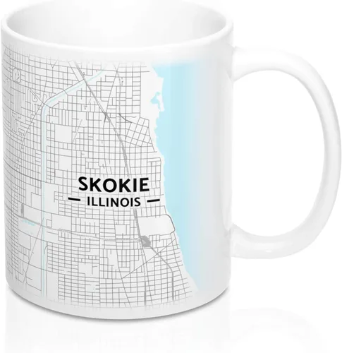 Miniatura 4 de Skokie, Illinois IL Map Mug (15 oz)