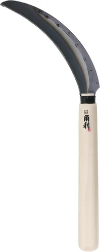 KAKURI Herramienta de jardín de hoz japonesa de 6.7 pulgadas [hoja dentada (dientes afilados)] fabricada en Japón, hoz de jardín para cosechar y
