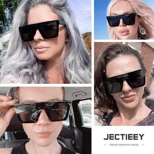 Miniatura 2 de Jectieey Oversized Square Sunglasses for Women Men Trendy Flat Top Sun Glasses Siamese Shades UV Protection