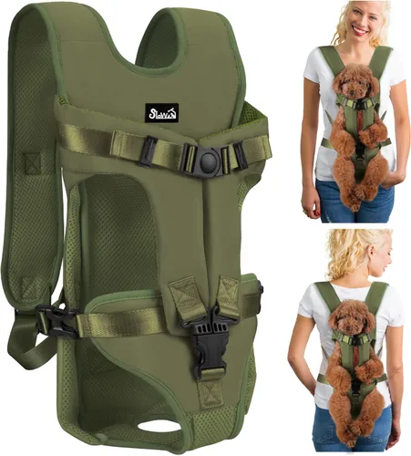 Lukovee Mochila Transportadora para Perros, Patas Afuera Transportador Frontal de Fácil Ajuste para Perros Pequeños y Medianos, Transportador de