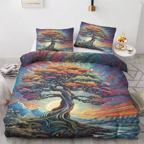Miniatura 23 de Phoenix Funda de edredón tamaño King Juego de ropa de cama de pájaro de fantasía 3 piezas Funda de edredón con patrón de microfibra suave