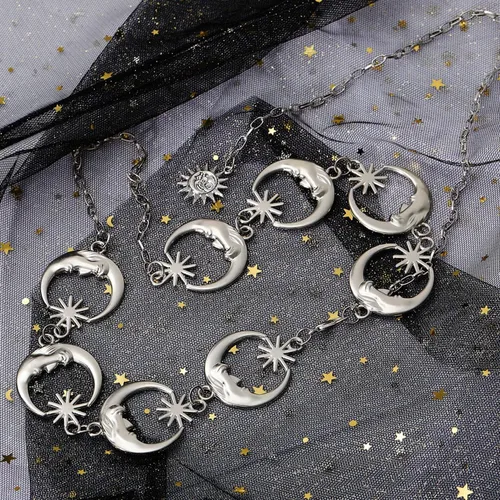 Miniatura 7 de Honsny Moon Star Waist Chain Belt for Women Metal Gold Silver Body Belly Chain Waist Jewelry Body Accessories for Women