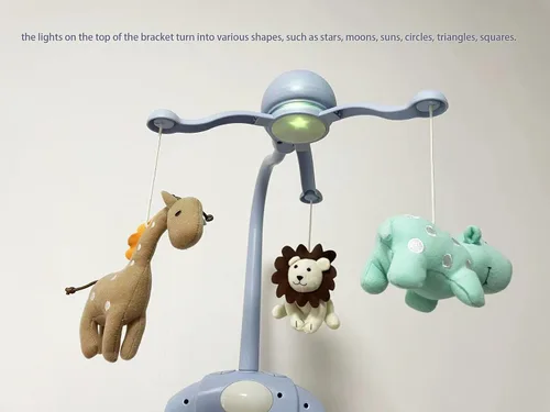 Miniatura 5 de Pack and Play - Cuna móvil para niños o niñas, moisés azul claro con música, rotación, luces de guardería, sonidos naturales, función