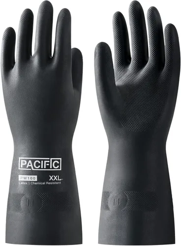 Miniatura 11 de PACIFIC PPE Guantes resistentes a productos químicos, guantes de goma industriales de gran resistencia, resistentes a ácidos, alcalinos y aceite, 32