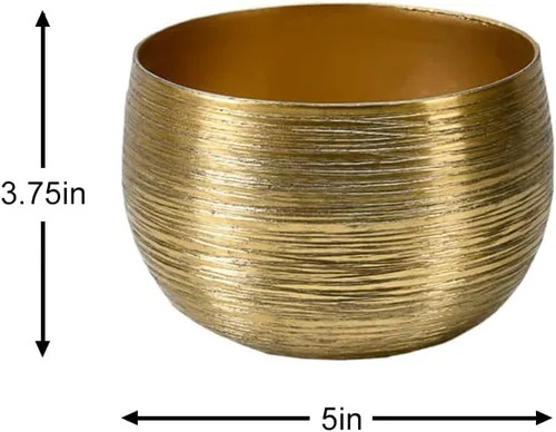 Miniatura 6 de Serene Spaces Living Juego de 12 cuencos de aluminio grabados en oro, portavelas flotante, florero decorativo, popurrí, catchall para entrada