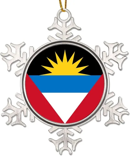 Miniatura 12 de Adorno de decoración de árbol de Argelia, bandera de Argelia, novedad de metal, copo de nieve, adorno de Navidad, bandera nacional, recuerdo