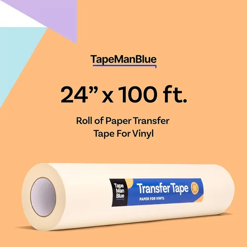 Miniatura 2 de Cinta de transferencia para vinilo, 24 pulgadas x 100 pies, papel con adhesivo Layflat. Cinta de aplicación hecha en Estados Unidos para cortadores