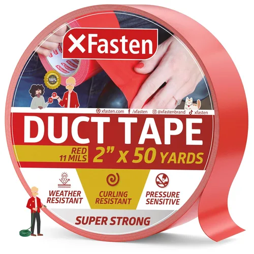 Miniatura 14 de XFasten Cinta adhesiva superfuerte, color blanco, 24.9 x 90.6 ft, cinta adhesiva impermeable para uso al aire libre, interior, escuela e industrial