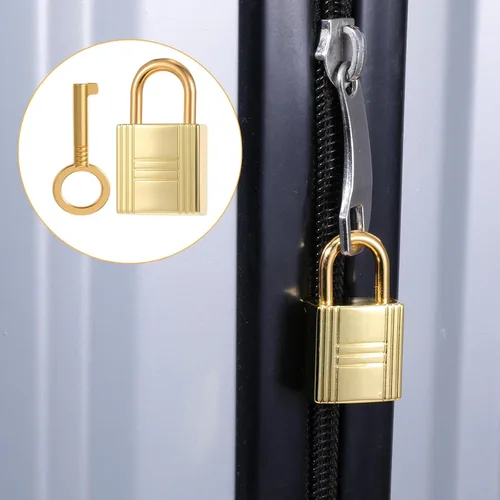 Miniatura 4 de 4 candados de aleación de zinc Archaize con llave, mini candados dorados para bolso, equipaje, mochila, cajas de madera, joyero, caja