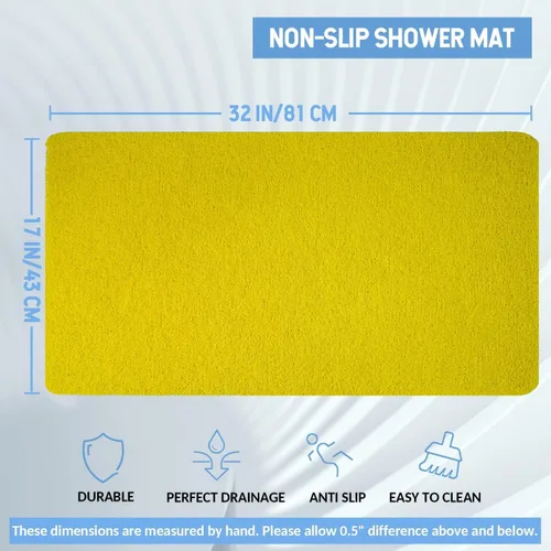 Miniatura 49 de Hargiis - Tapete antideslizante de secado rápido para tina y ducha, tapete exfoliante para pies, para baño, cocina u hotel, beige, 24 x 16 pulgadas