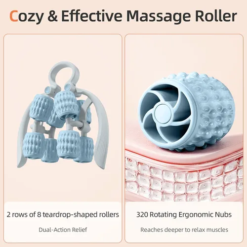 Miniatura 2 de Abahub Rodillo de masaje manual, rodillo de masaje para celulitis para hombres y mujeres, masajeador de fascia profunda para gimnasio en casa