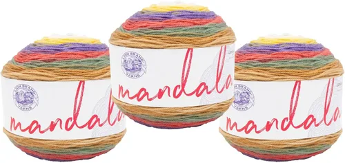 Miniatura 53 de Lion Brand Yarn Mandala - Hilo multicolor para ganchillo,tejido y manualidades, color Liger, 1770 pies, paquete de 1 unidad