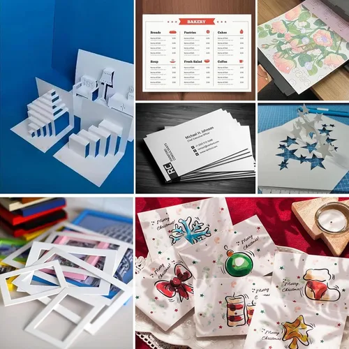 Miniatura 5 de 120 hojas de papel grueso de cartulina blanca A4, papel de impresora de tarjetas blancas de 74 libras, papel de tarjeta de cubierta de peso pesado