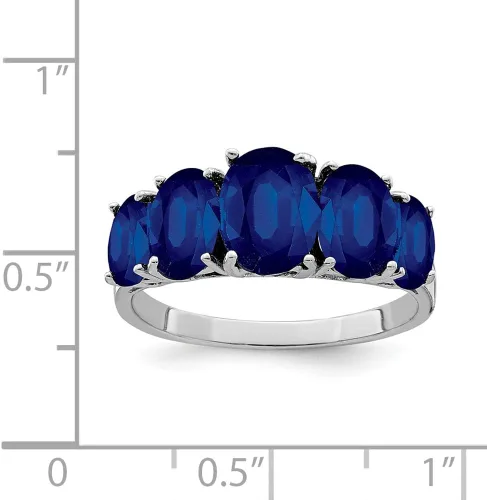 Miniatura 2 de Anillo de compromiso de plata de ley 925 maciza con piedras preciosas de septiembre azul zafiro oscuro