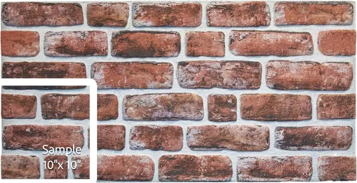 Miniatura 29 de Dundee Deco Paneles de pared 3D de ladrillo sintético, revestimiento de pared con aspecto de piedra roja, gris y marrón, espuma de poliestireno